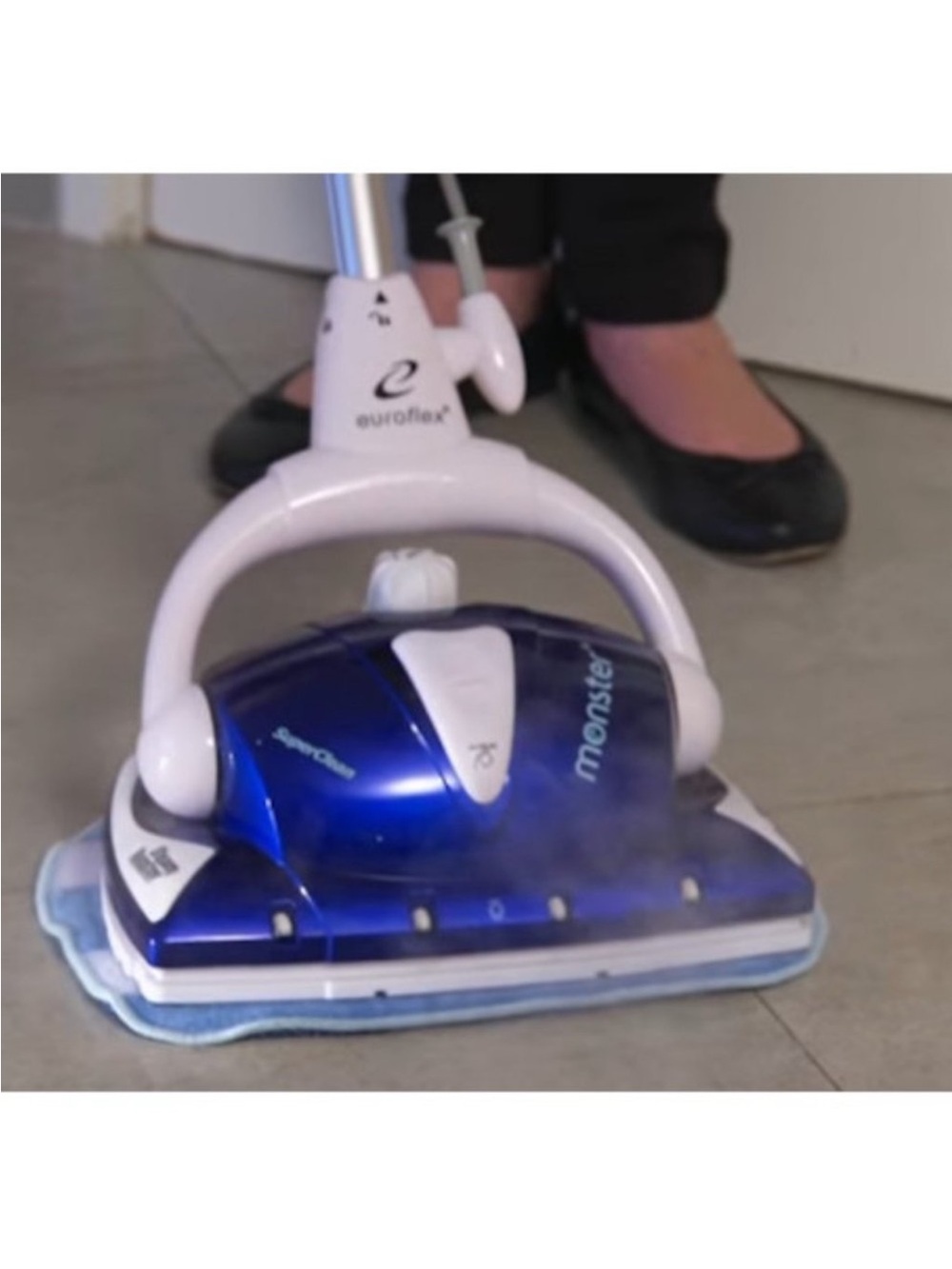 Euroflex Monster Steam Mop in Metallic Blue and White